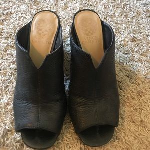 Black Vince Camuto Leather Mules Size 7.5